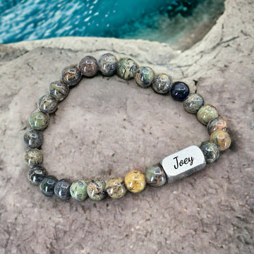 Beaded Bracelet Men 'Joey' 8mm Jade