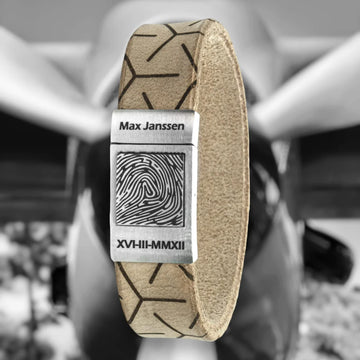 Leather Fingerprint Bracelet - Pilots EDITION - Black / Brown / Braided