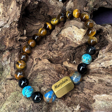 Deluxe 🐯 Tiger Eye Beaded Bracelet | Black African Tiger Eye