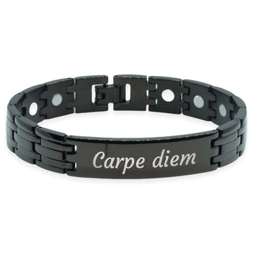 Magnet Bracelet - Lillestrøm black + own engraving