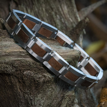 Classic TimberWood (Walnut + Stainless Steel) - Wooden bracelet