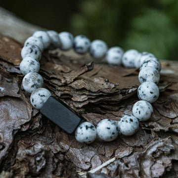 Dalmatian White Spots - Beaded Bracelet
