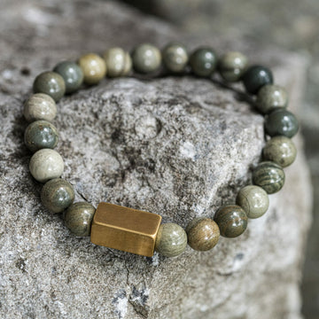 Natural Silver Leaf Jasper - Beaded Bracelet