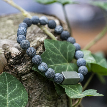 Weathered Blue Agate - Beaded Bracelet