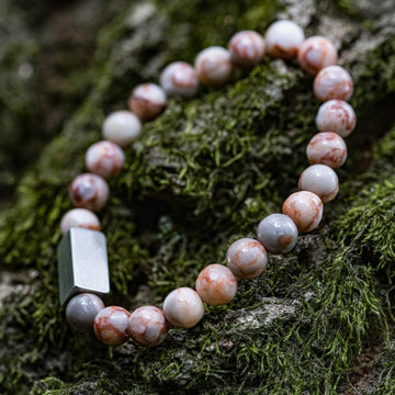 Pink Jasper Netstone - 8mm Beaded Bracelet