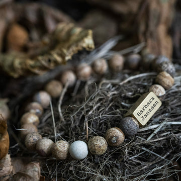 Frozen 'Picture Jasper' - Name Engraving 8mm Beaded Bracelet