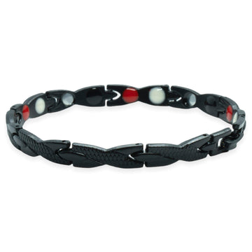Magnet Bracelet - Snake Gray Black