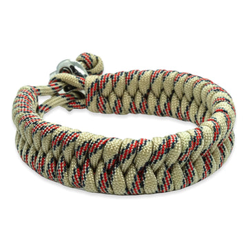 Schwedisches Schwanzarmband – Beige-Rot-Schwarz-Seilfarbe