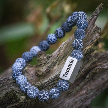 Deep blue Agate - Beaded Bracelet
