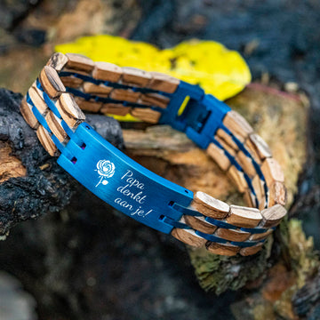 Blue TIMBERWOOD (Zebrano / Blue) - Wooden Bracelet
