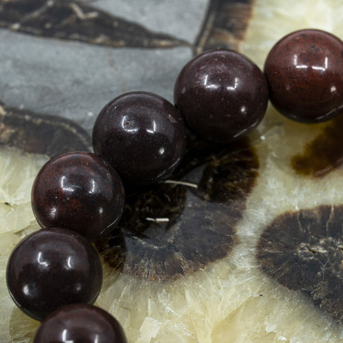 Natural Stone Bead Bracelet - Thor 'Poppy Jasper'