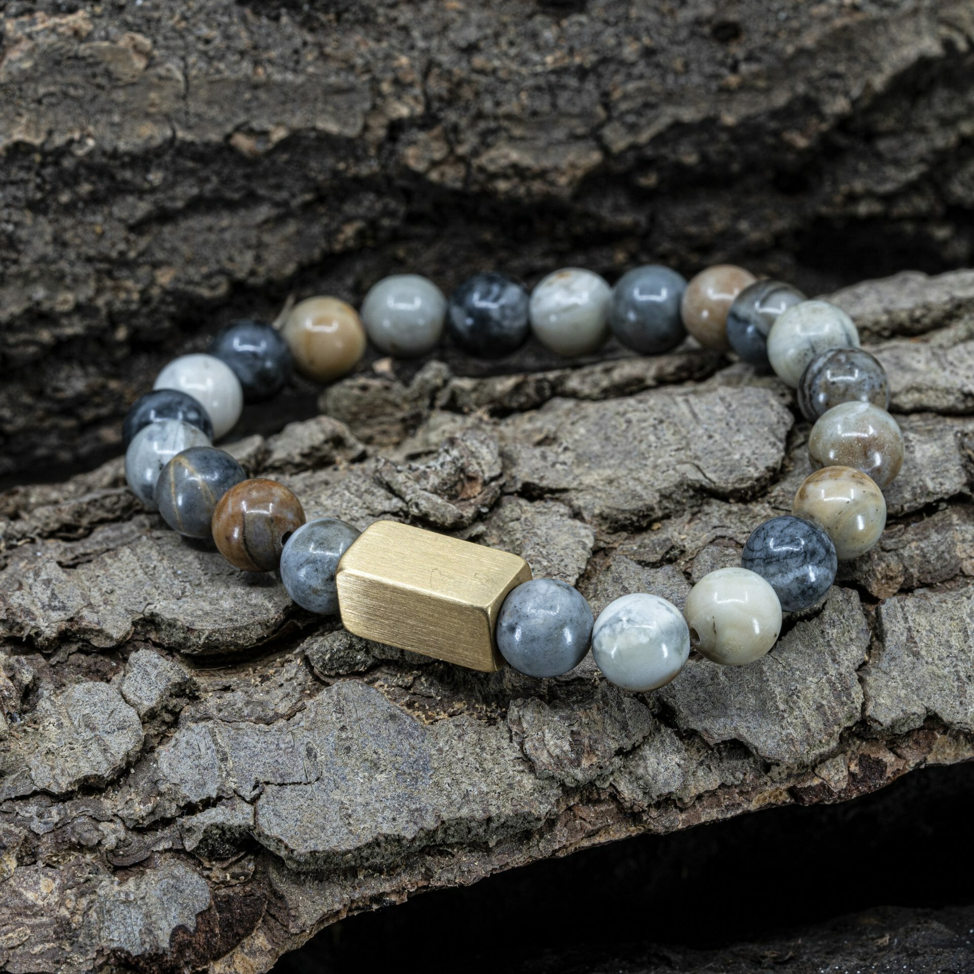 Saturn - Picasso Jasper beaded bracelet