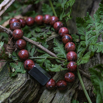Weathered Red Sesame Jasper Beaded Bracelet