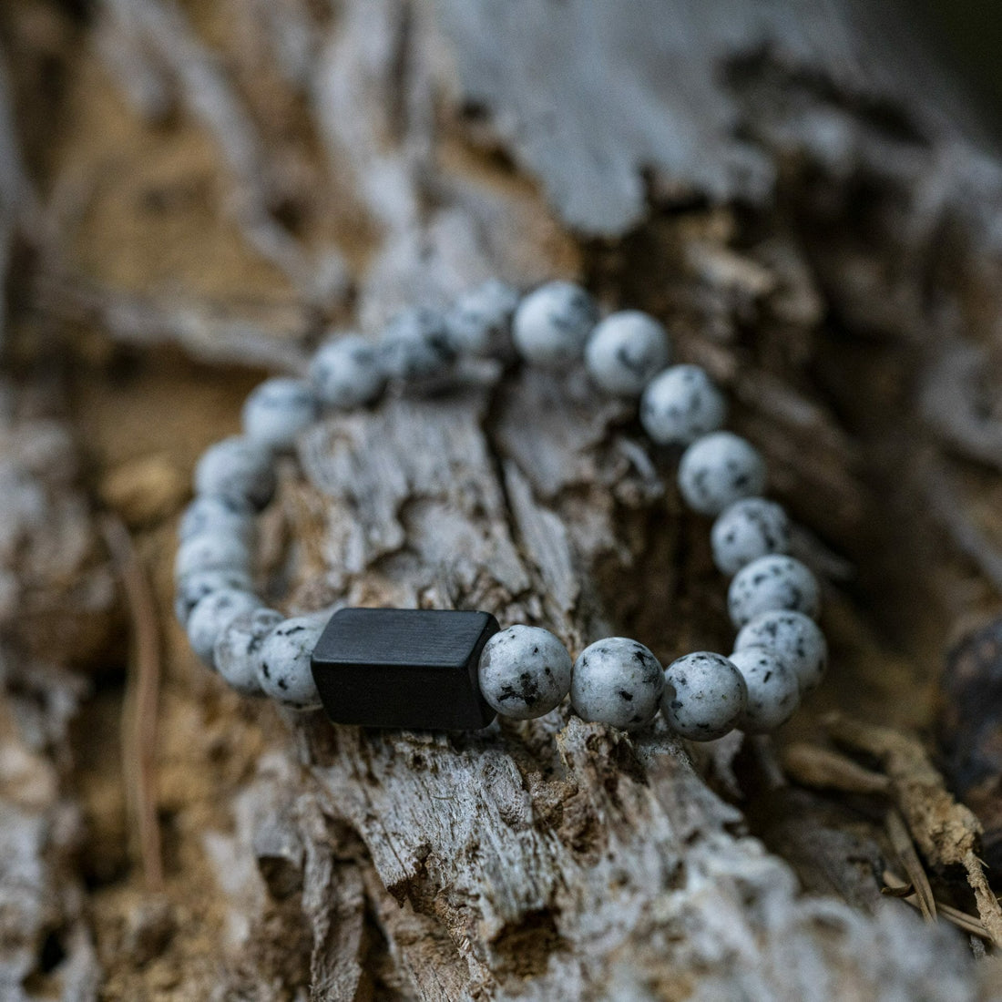 Dalmatian White Spots - Beaded Bracelet