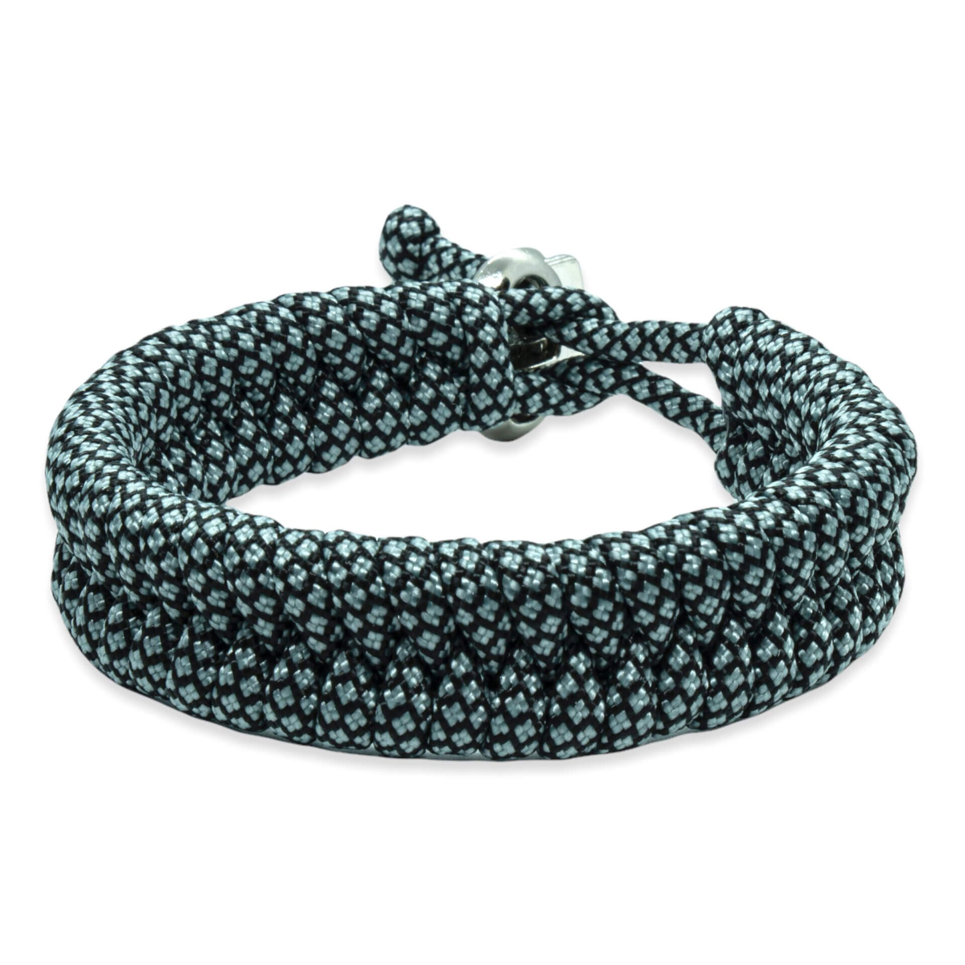 Zweedse staart armband - Grijs zwarte touw kleur