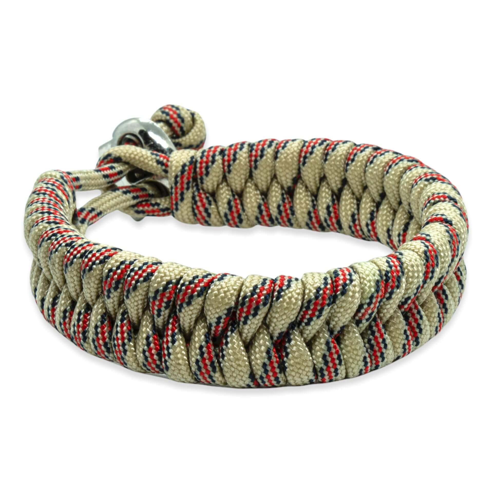 Schwedisches Schwanzarmband – Beige-Rot-Schwarz-Seilfarbe