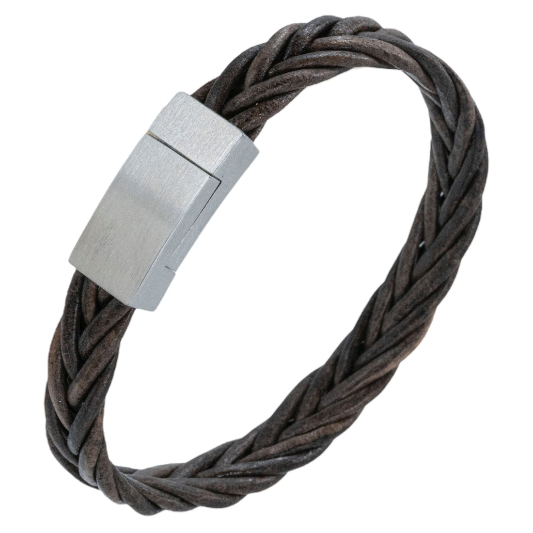 Kleine leren armband met gegraveerde naam - gevlochten leer