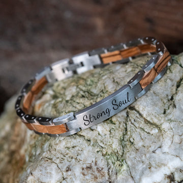 Engravable wooden bracelet (TIMBERWOOD) zebrano